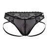 CandyMan String Sexy Dentelle Rati Noir